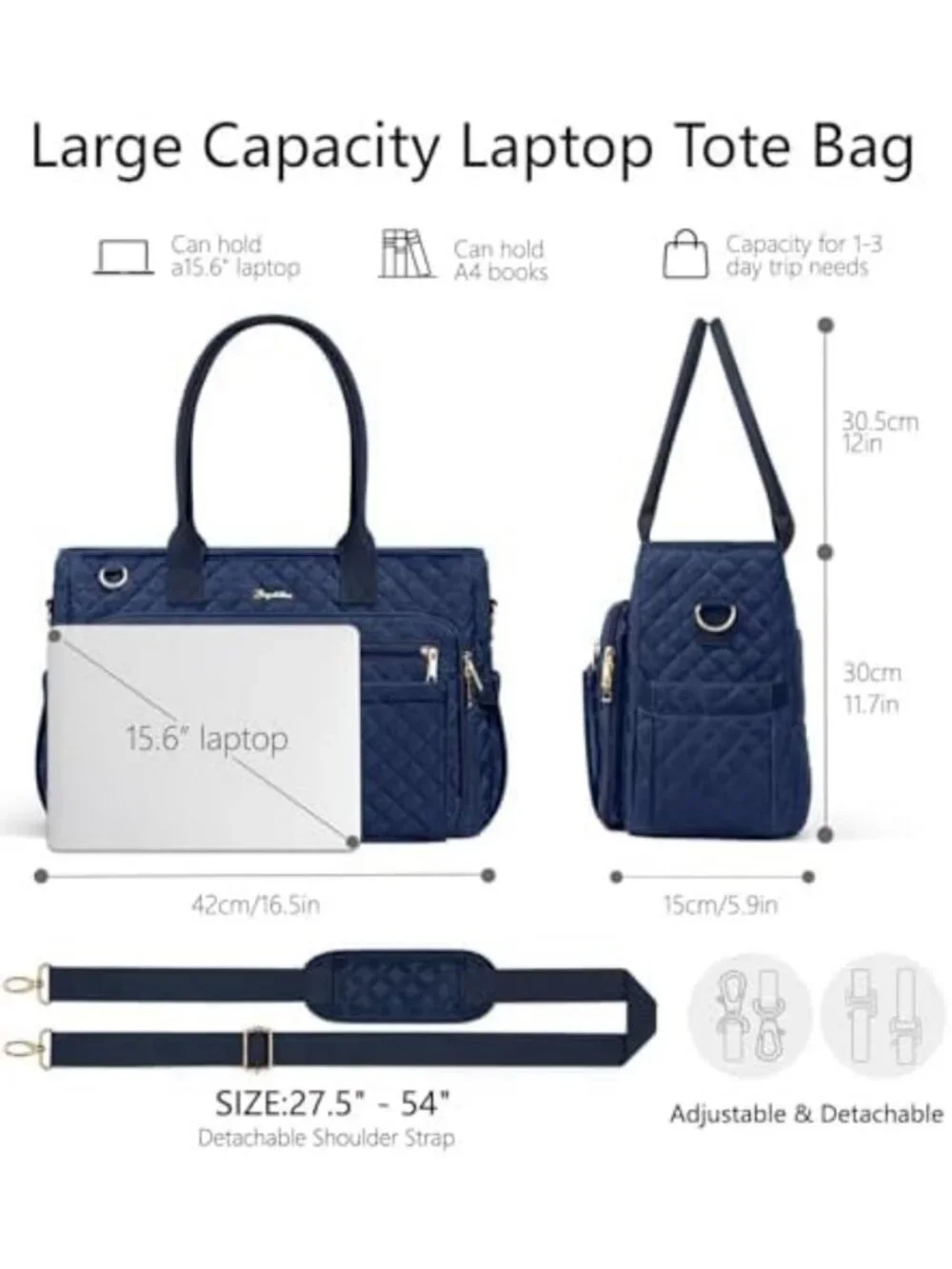 Stylish Teacher Tote Bag for Women, 15.6